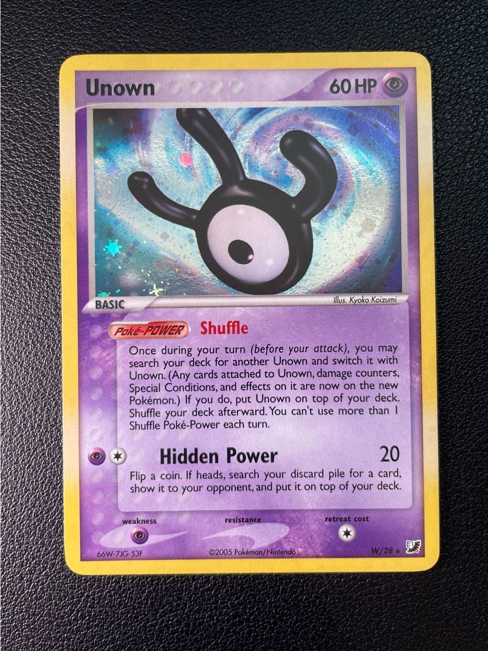 Unown W/28/Pokemon Unseen Forces
